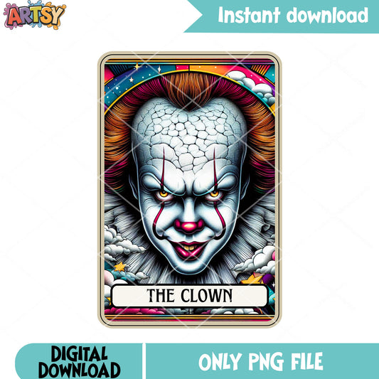 Ugly clown cloud png, mystic card png, art the clown png