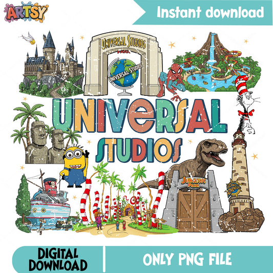 Universal Studios PNG, Theme Park Family Trip Shirt, Vacation PNG