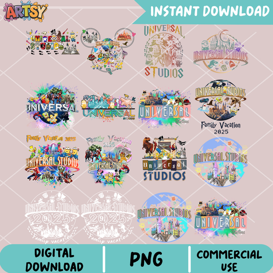 Universal studios 2025 png bundle, universal studios hollywood png