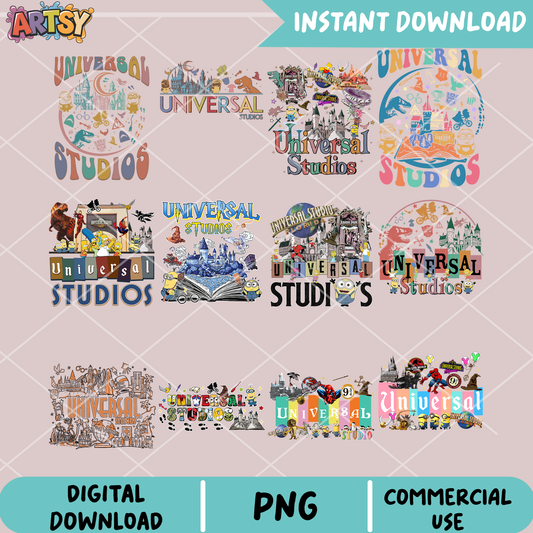 Universal studios characters png bundle, universal studios hollywood png