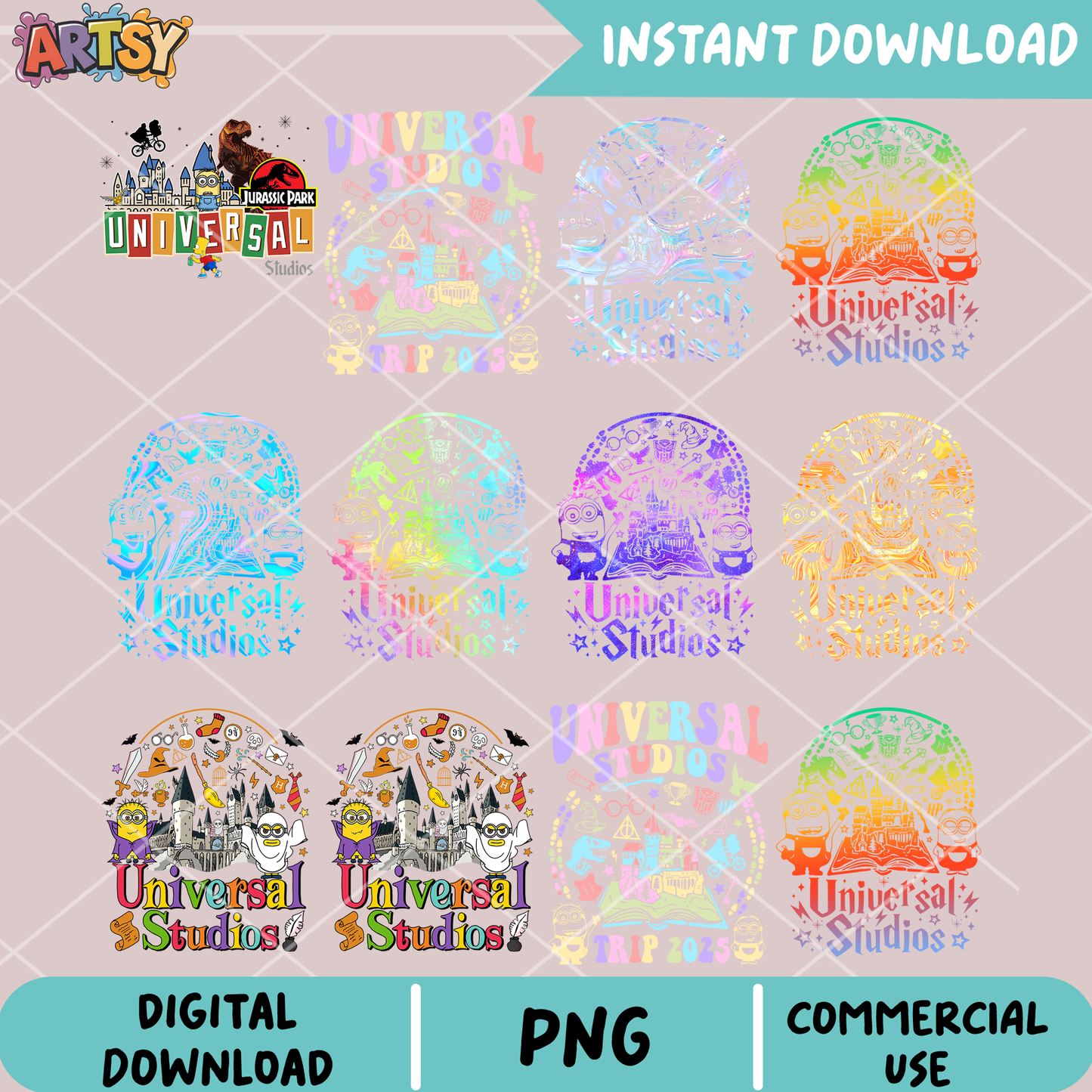 Universal studios minion png bundle, universal studios png, universal studios​ png