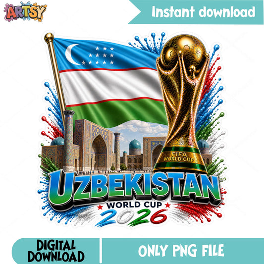 Uzbekistan World Cup 2026 PNG, Soccer Fan Shirt PNG, FIFA PNG