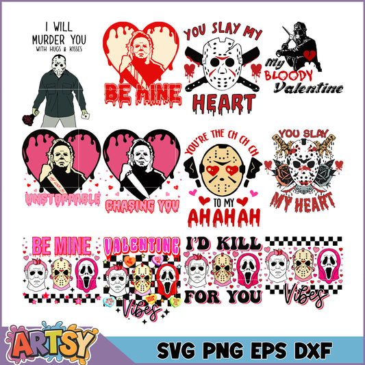 Valentine's SVG Bundle Horror Movie Masks