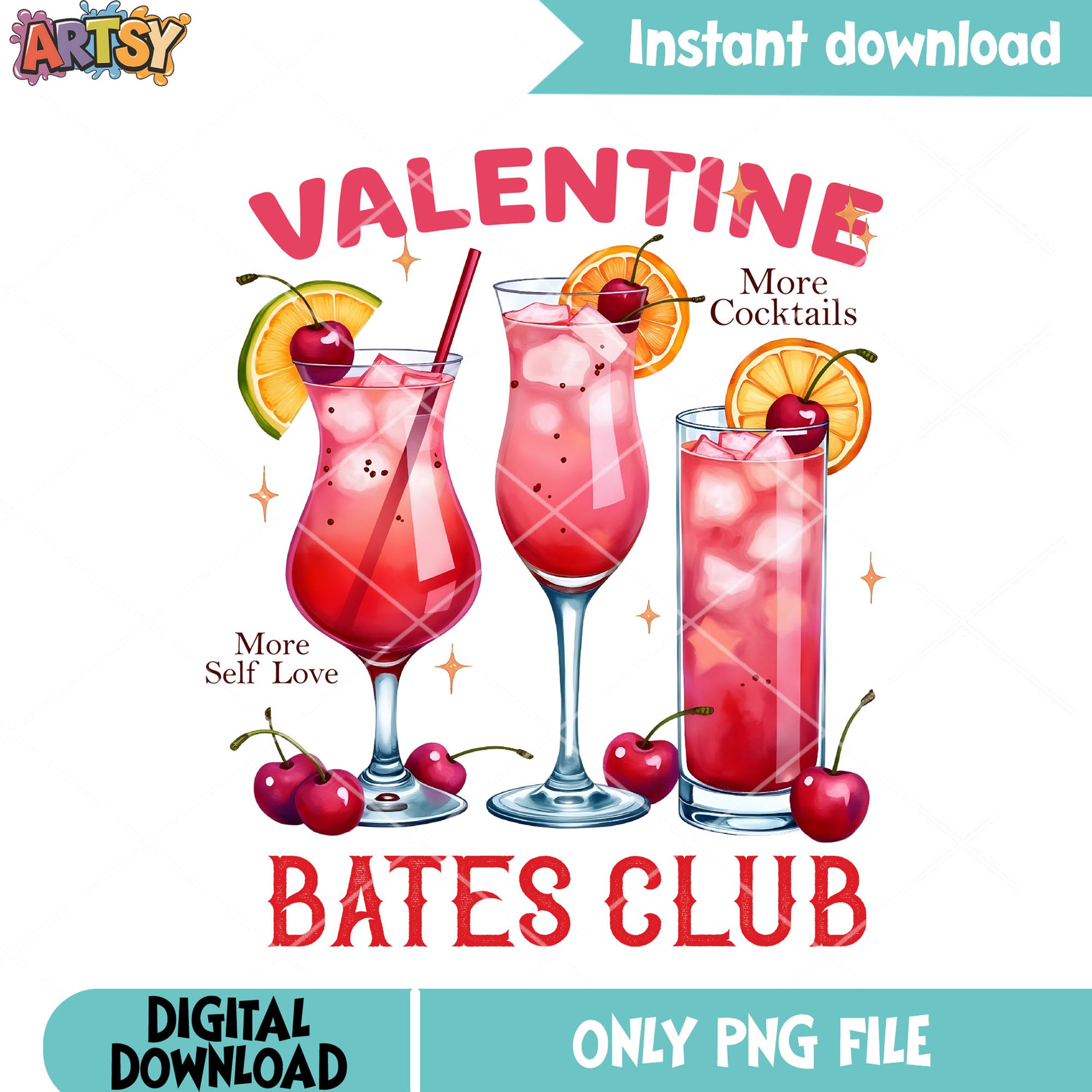 Valentine cocktail vibes png, valentine poster png, valentine drink png