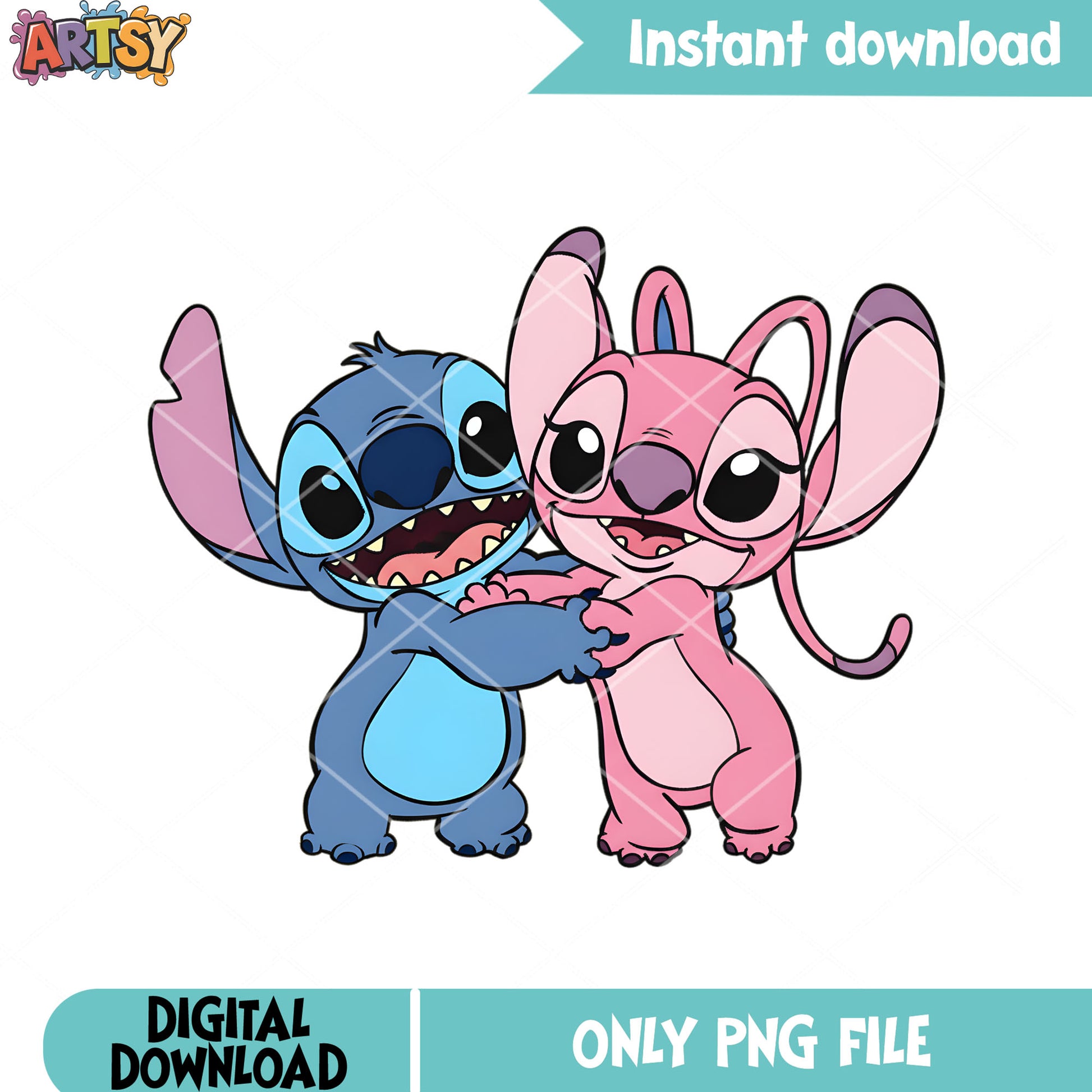 Valentine hug alien png, valentine poster png, disney valentine png