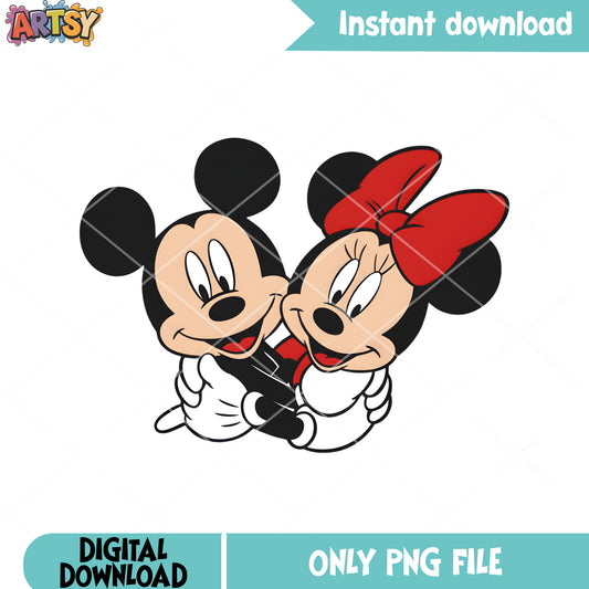 Valentine hug  mickey and minnie png, disney valentine png, love vibes png
