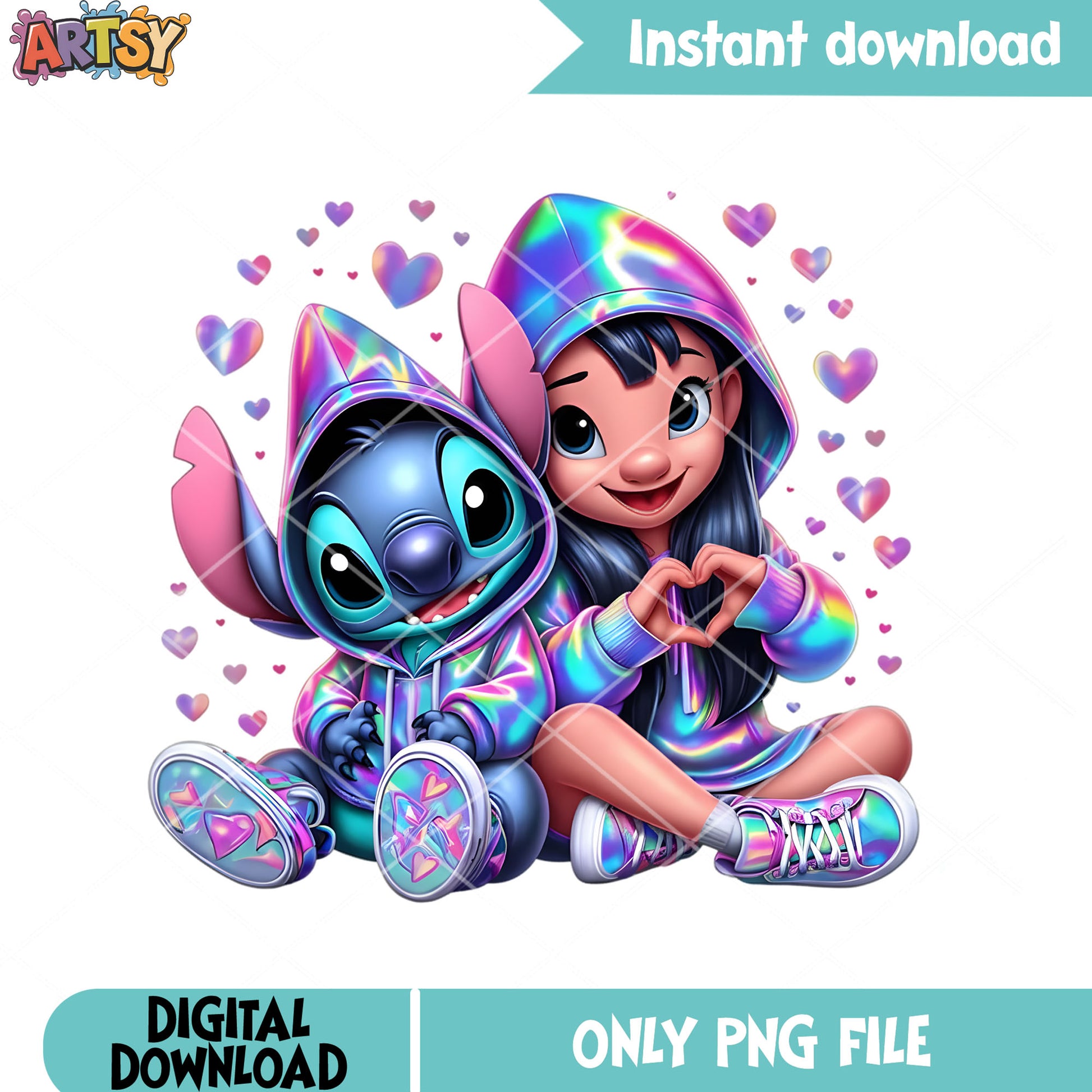Valentine lilo stitch vibes png, valentine poster png, valentine vibes png