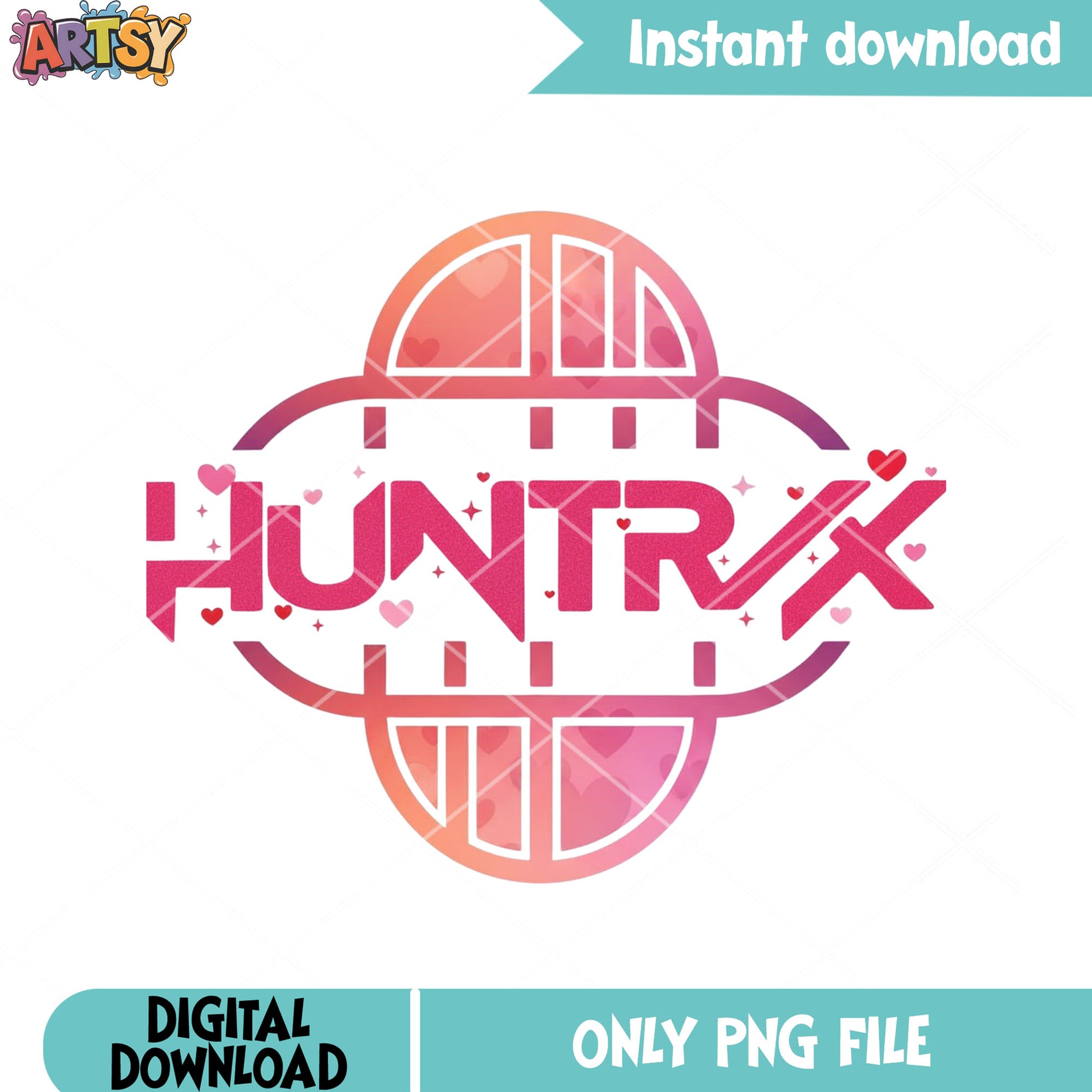 Valentine logo kpop png, huntrix logo png, kpop demon hunters png