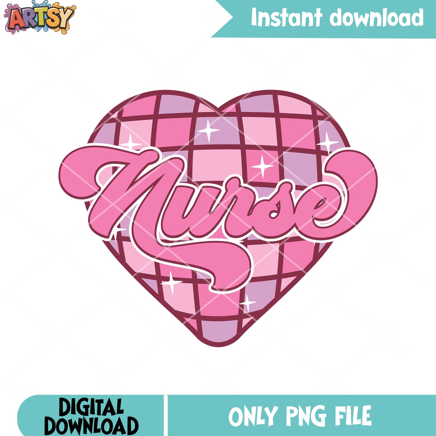 Valentine nurse vibes poster png, love vibes png, valentine heart png
