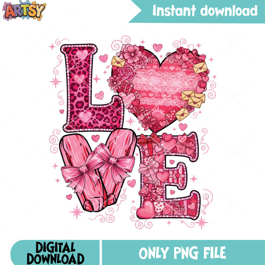 Valentine pink stuff love png, valentine vibes png, love vibes png