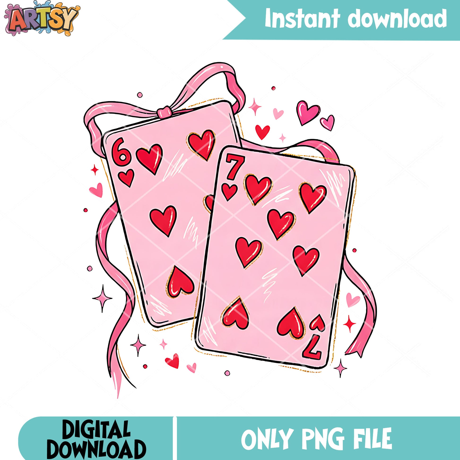 Valentine playing cards png,pink heart cards png,whimsical love png