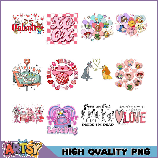Valentines Day Disney PNG Bundle High Quality Images