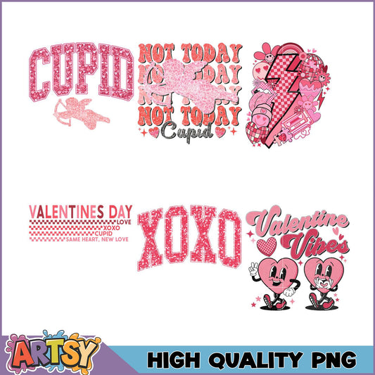 Valentines Day PNG Bundle Cupid, XOXO & More