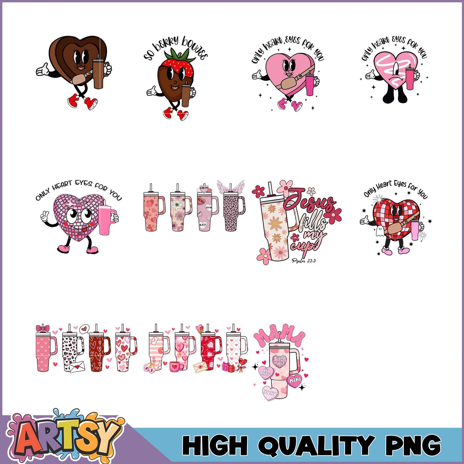 Valentines Day PNG Bundle Cute Heart Designs
