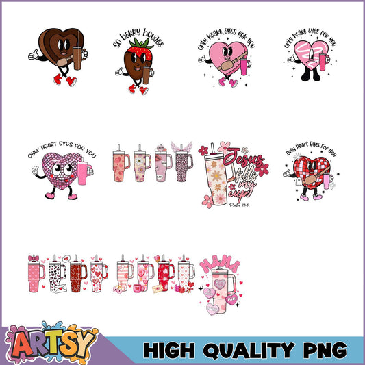 Valentines Day PNG Bundle Cute Heart Designs