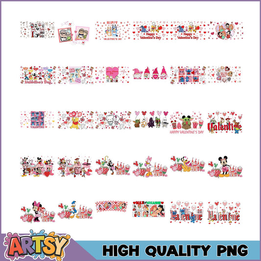 Valentines Day PNG Bundle Disney Characters