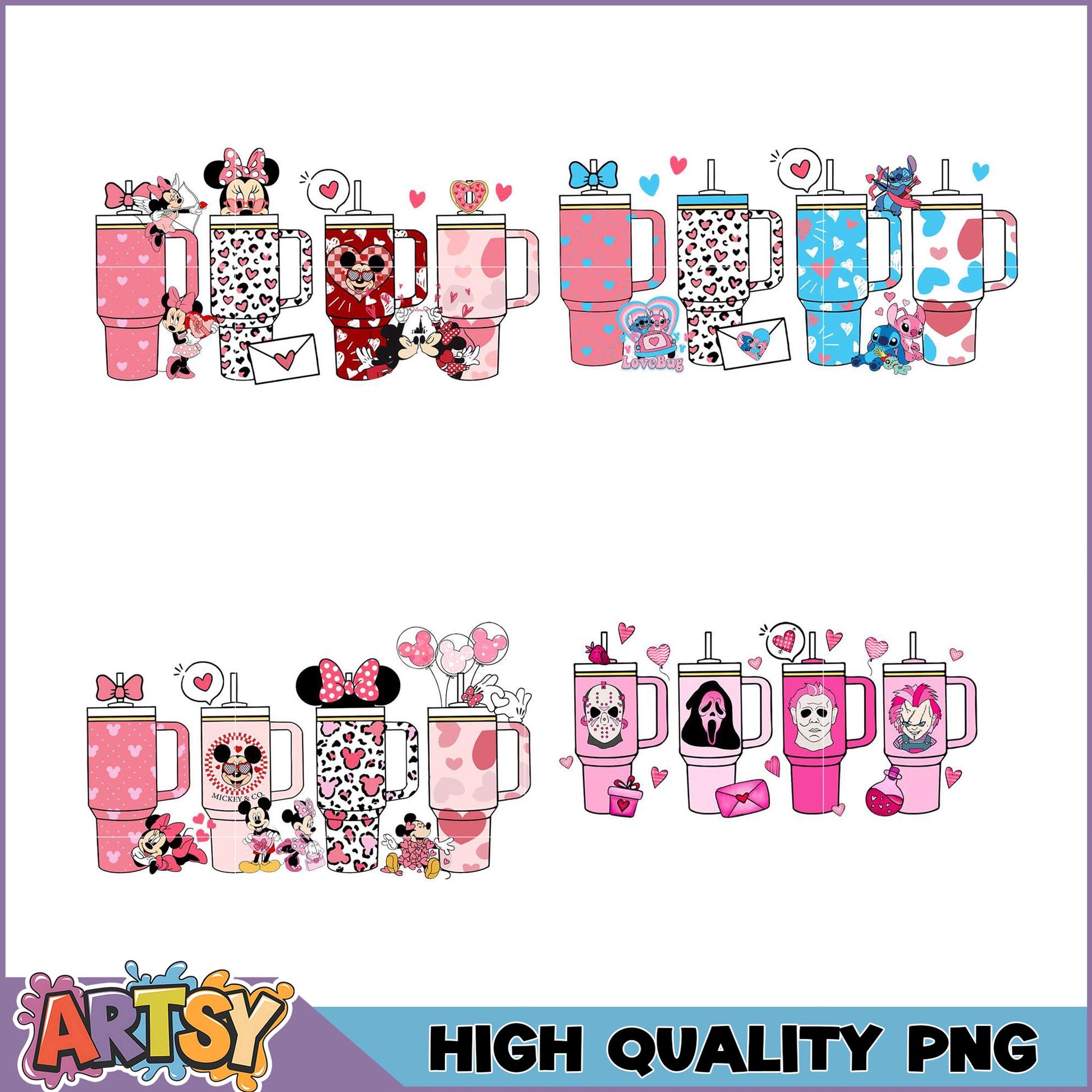 Valentines Day Tumbler PNG Bundle High Quality
