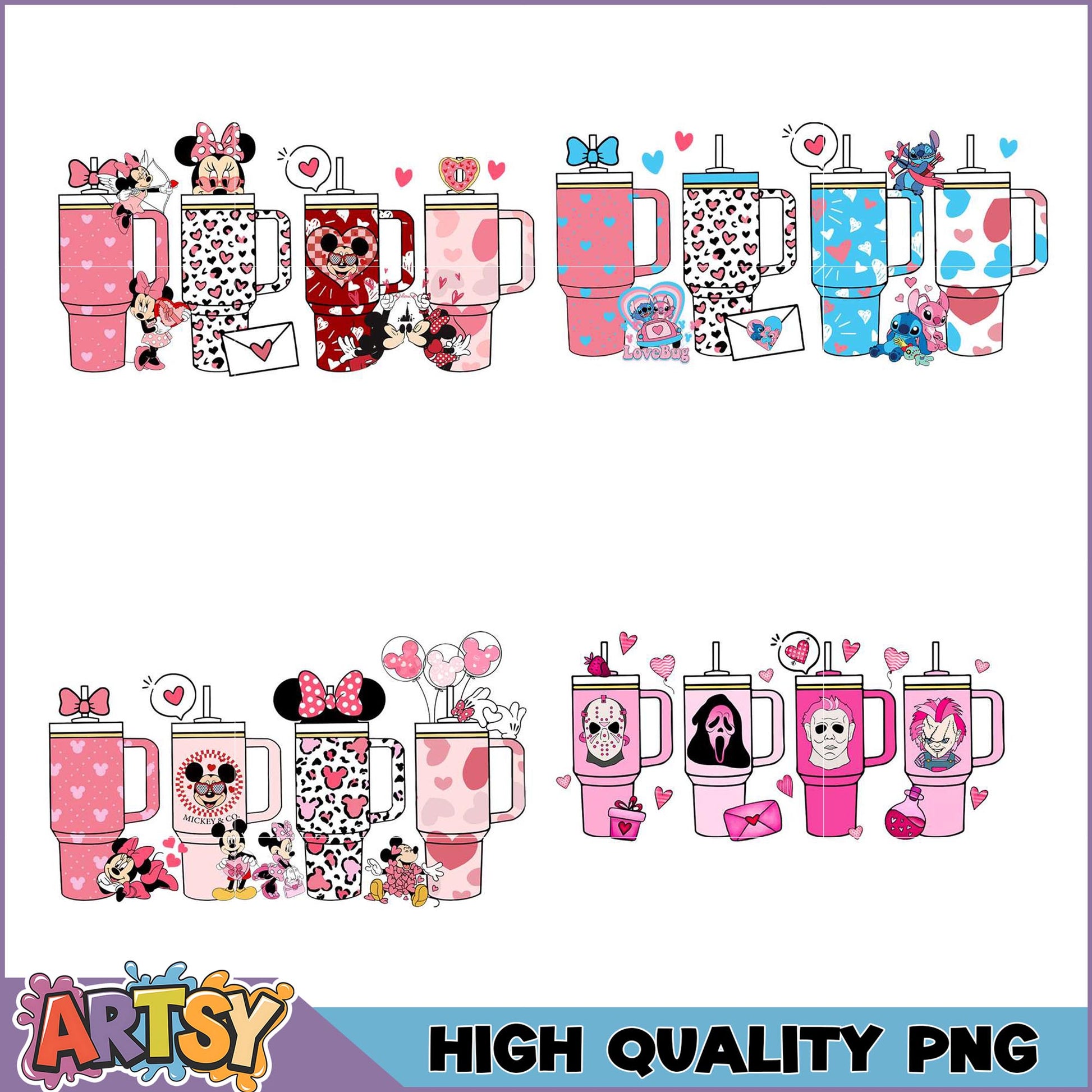 Valentines Day Tumbler PNG Bundle High Quality Designs