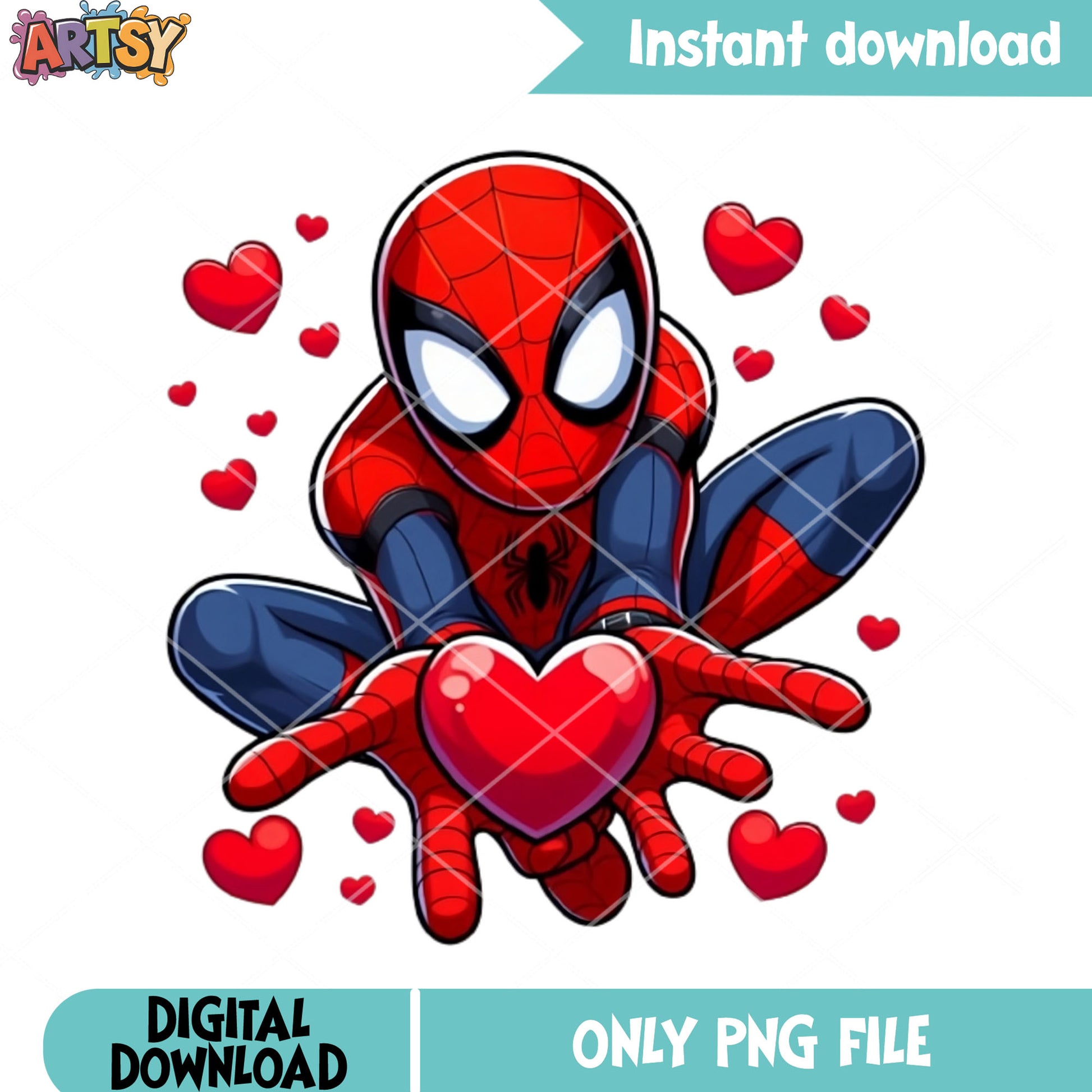Valentine spidy heart png, spider man png, marvel valentine png