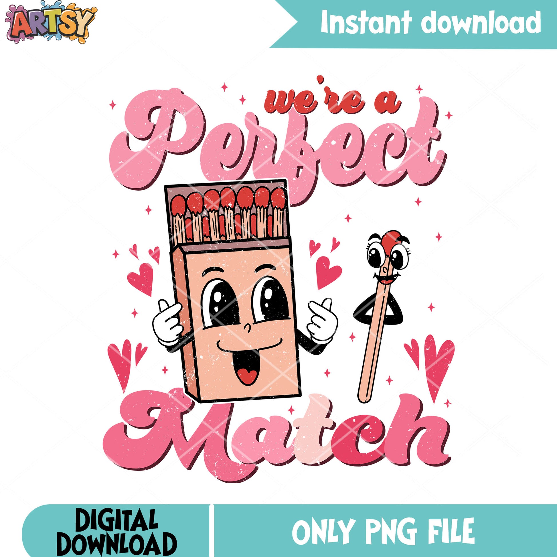 Valentines pink vibes match png, valentines png, happy valentine png