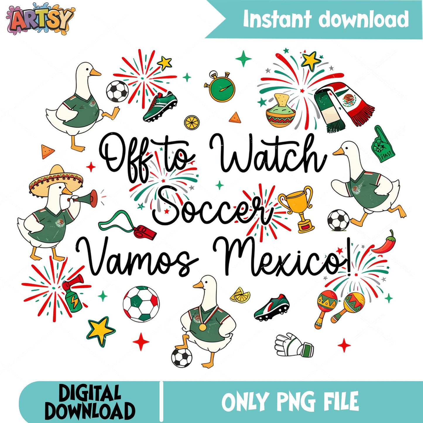 Vamos Mexico Soccer PNG, Off To Watch Soccer PNG, Mexico Football PNG
