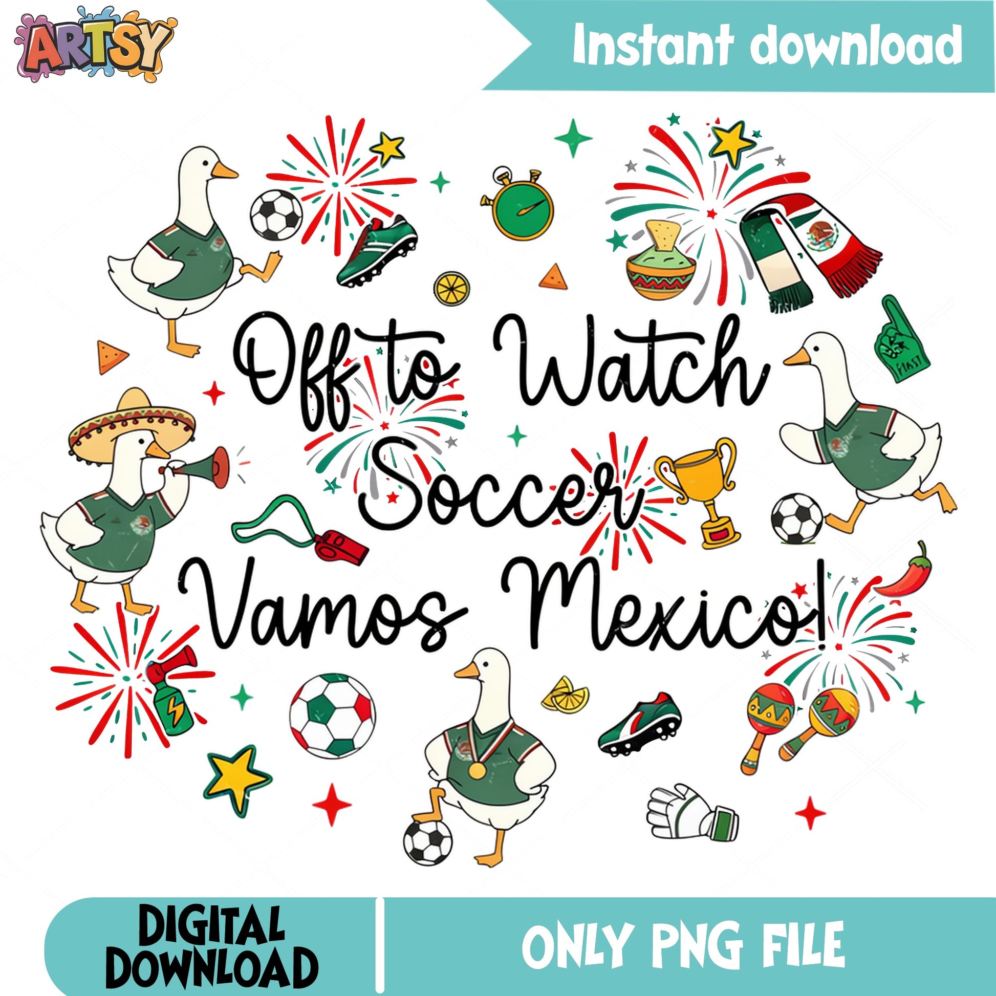 Vamos Mexico Soccer PNG, Off To Watch Soccer PNG, Mexico Football PNG
