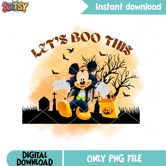 Vampire costume scary bats png, mickey mouse png, spooky cemetery png