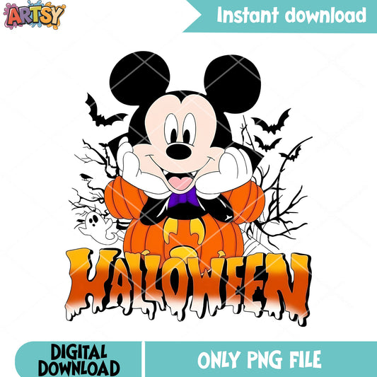 Vampire mickey mouse png, wicker pumpkin png, disney character png