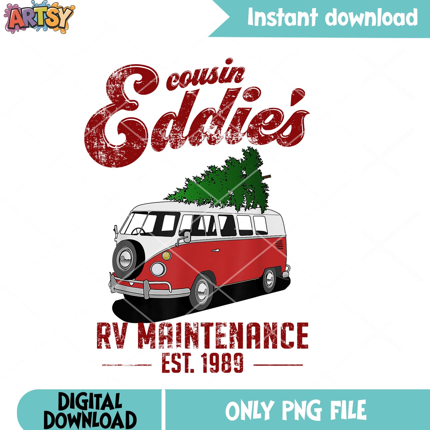 Van christmas tree png, maintenance christmas png, vacation van png