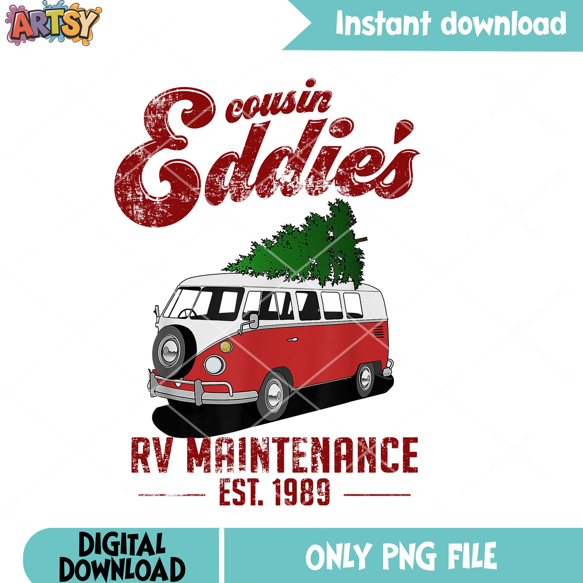 Van christmas tree png, maintenance christmas png, vacation van png