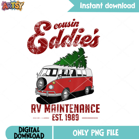 Van christmas tree png, maintenance christmas png, vacation van png
