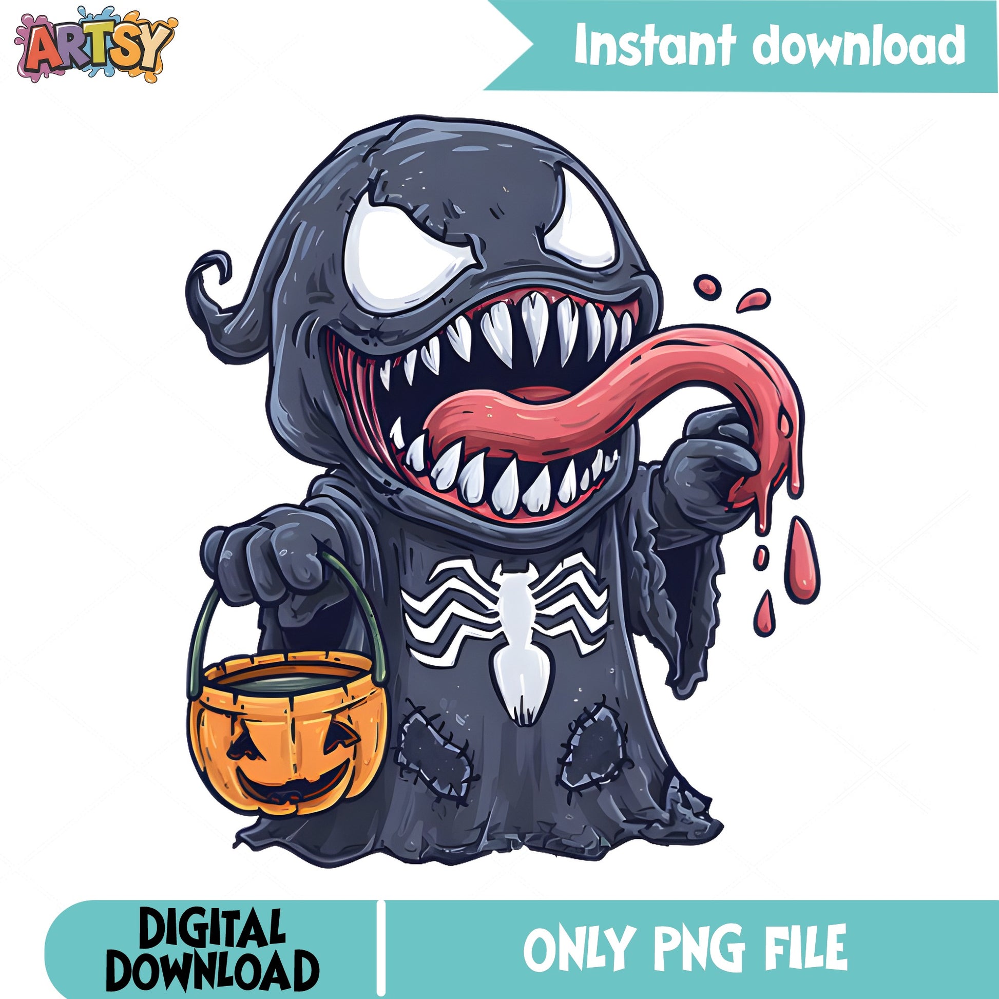Venom Ghost Halloween PNG, Trick Or Treat PNG, Spooky PNG