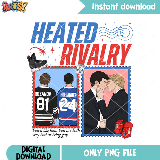 Very bad at being gay poster png, hollanov rozanov png, romance hockey png