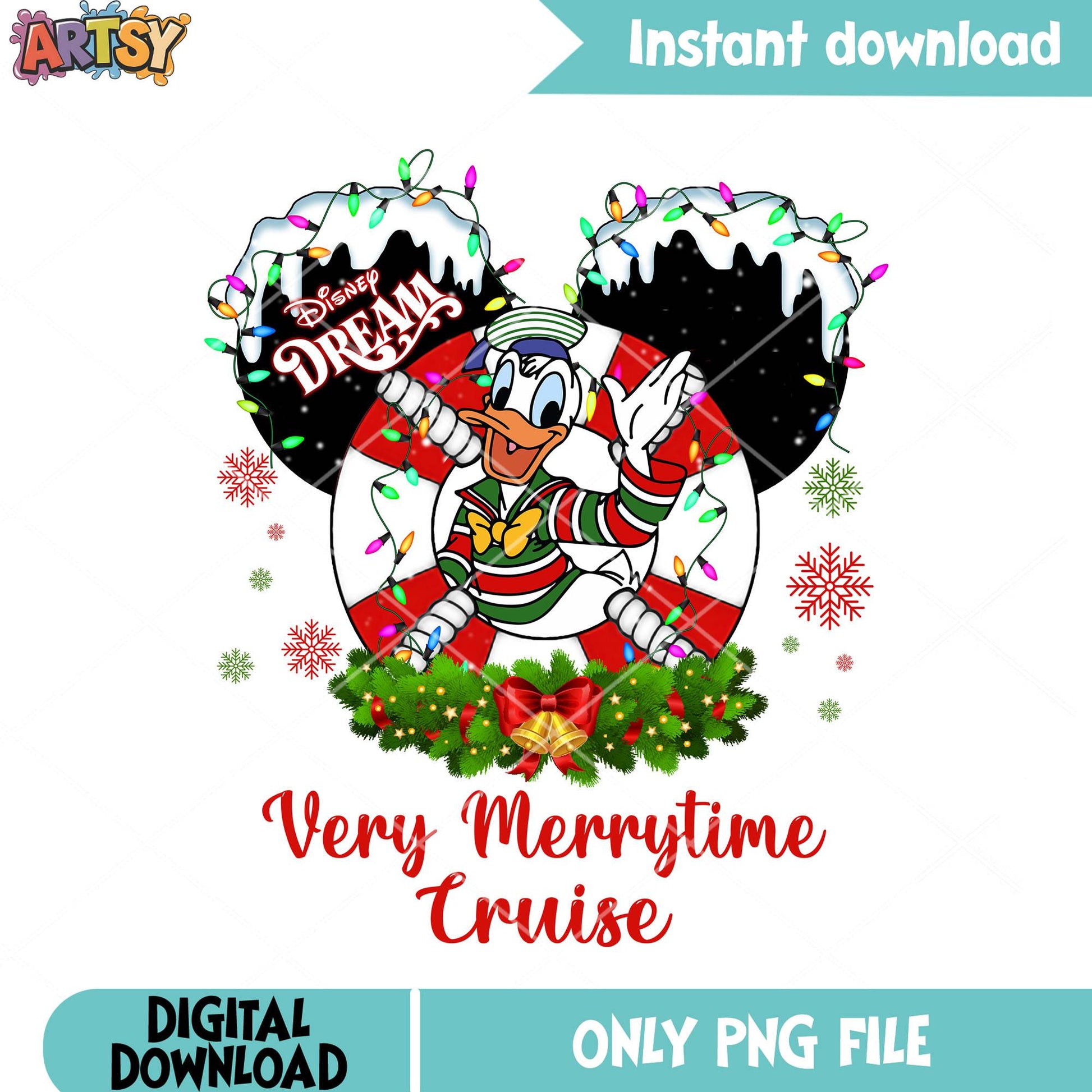 Very donald duck cruise png, disney cruise png, merry christmas png