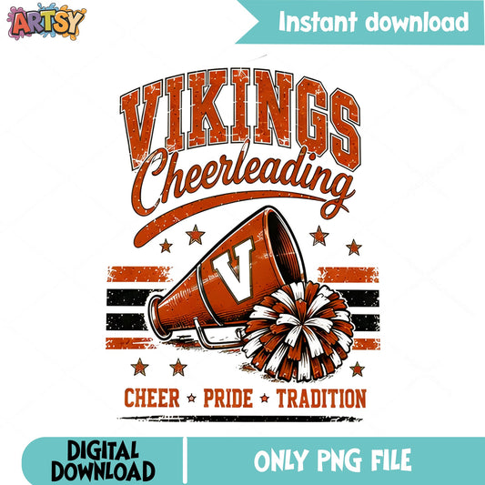Vikings Cheerleading PNG, Cheer Pride Tradition, Megaphone PNG