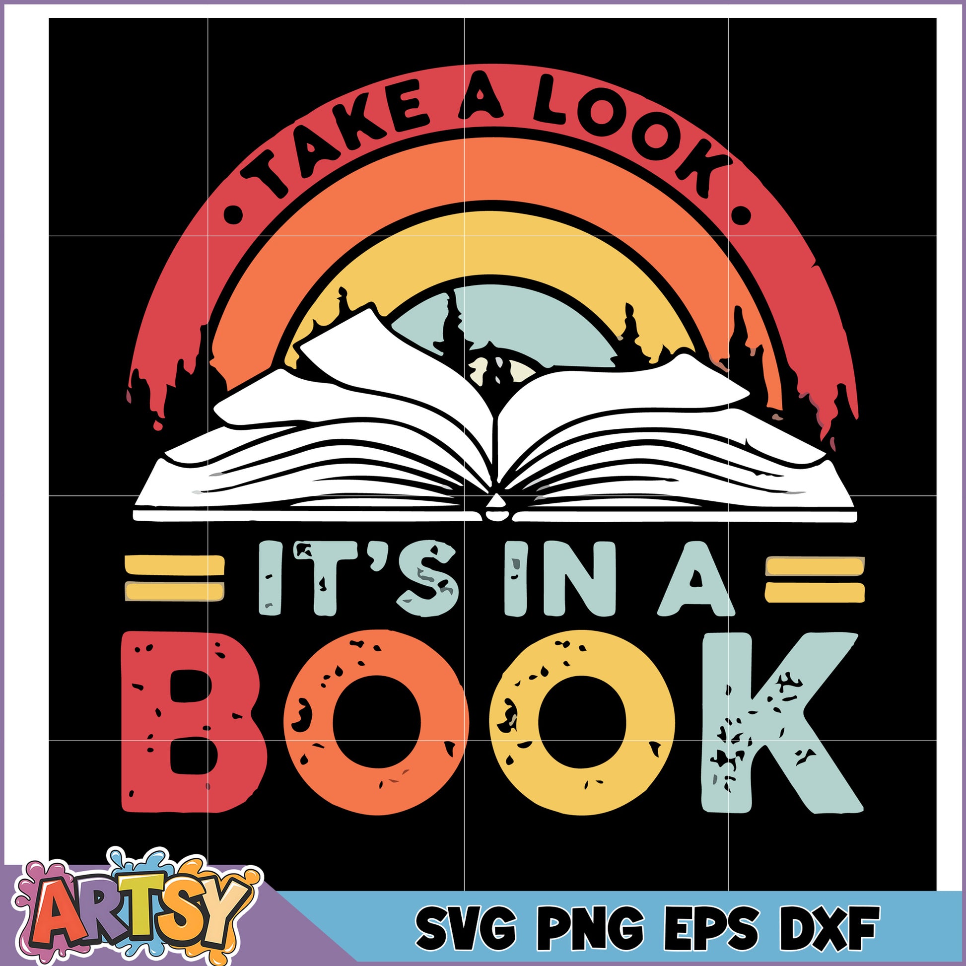 Vintage Book SVG Its In A Book Design