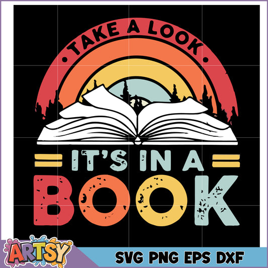 Vintage Book SVG Its In A Book Design