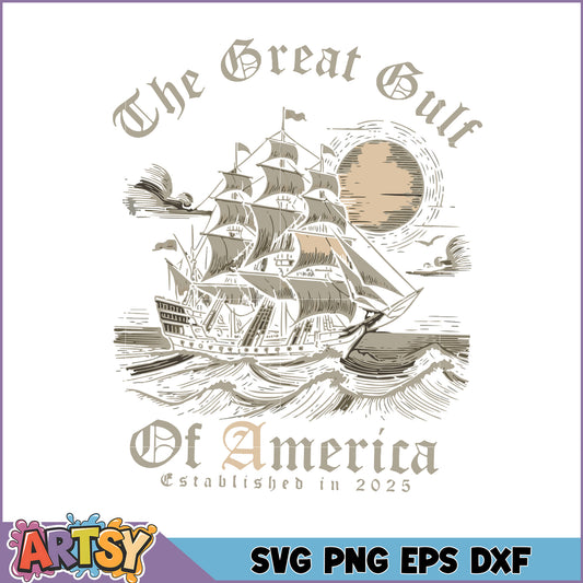 Vintage Ship SVG Great Gulf of America