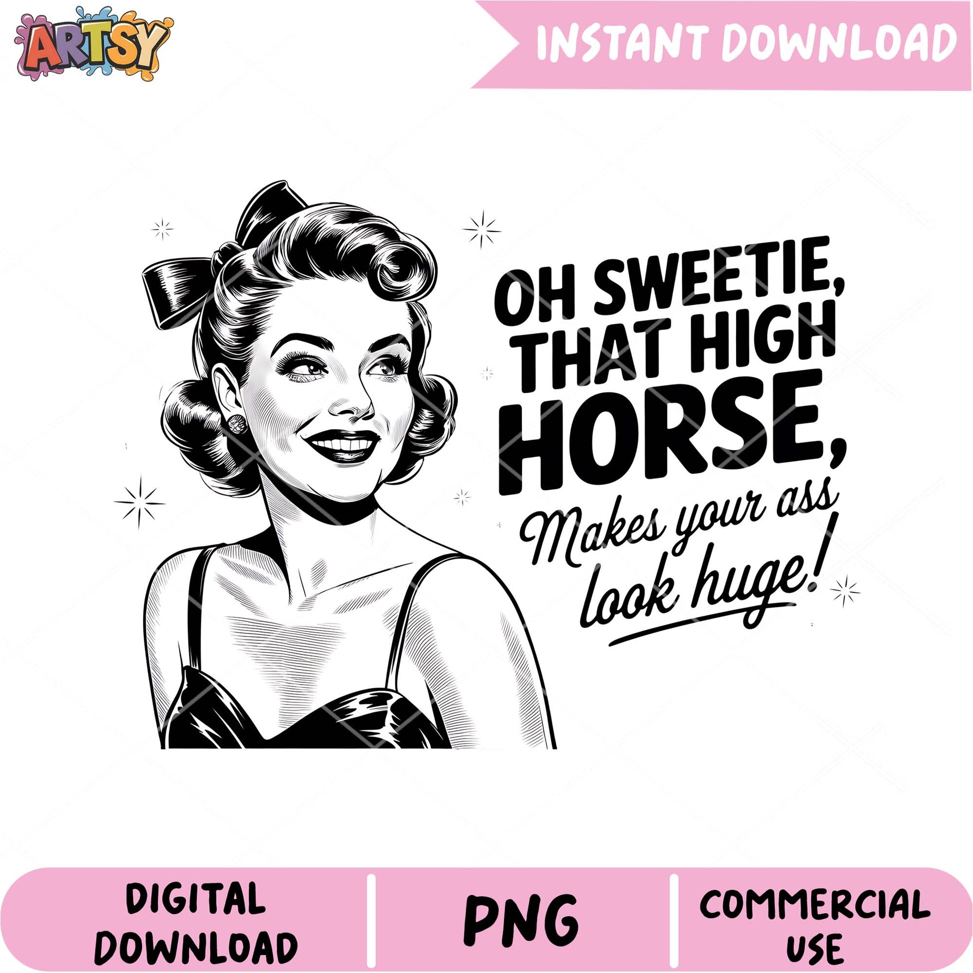 Vintage Sweetie High Horse PNG Design
