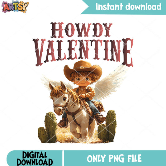 Vintage cowboy valentines png, valentines day png, happy valentines png
