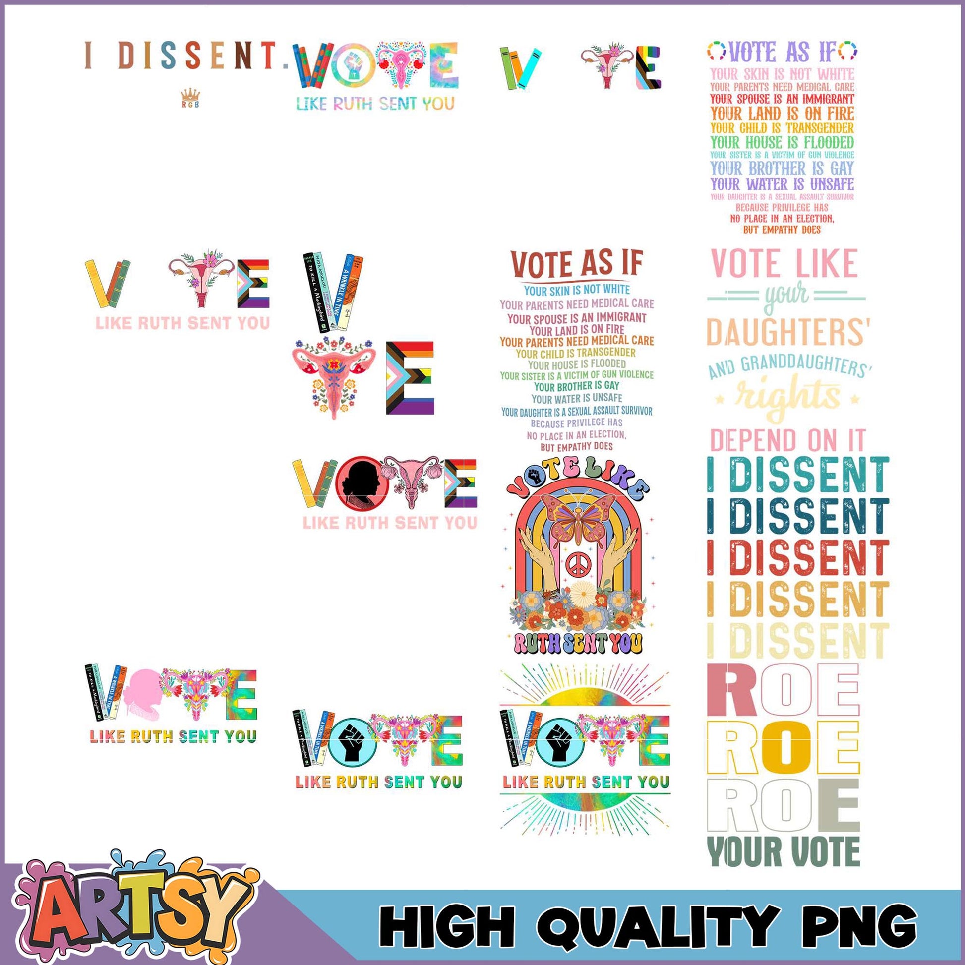 Vote Like Ruth Sent You PNG Bundle