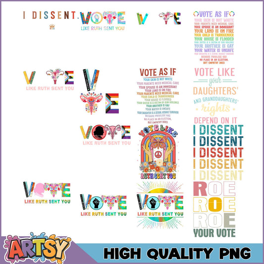 Vote Like Ruth Sent You PNG Bundle
