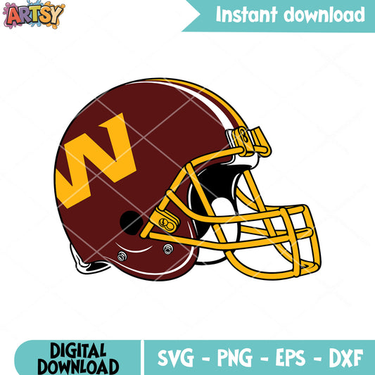 W Brown helmets football svg, washington comanders svg, division svg
