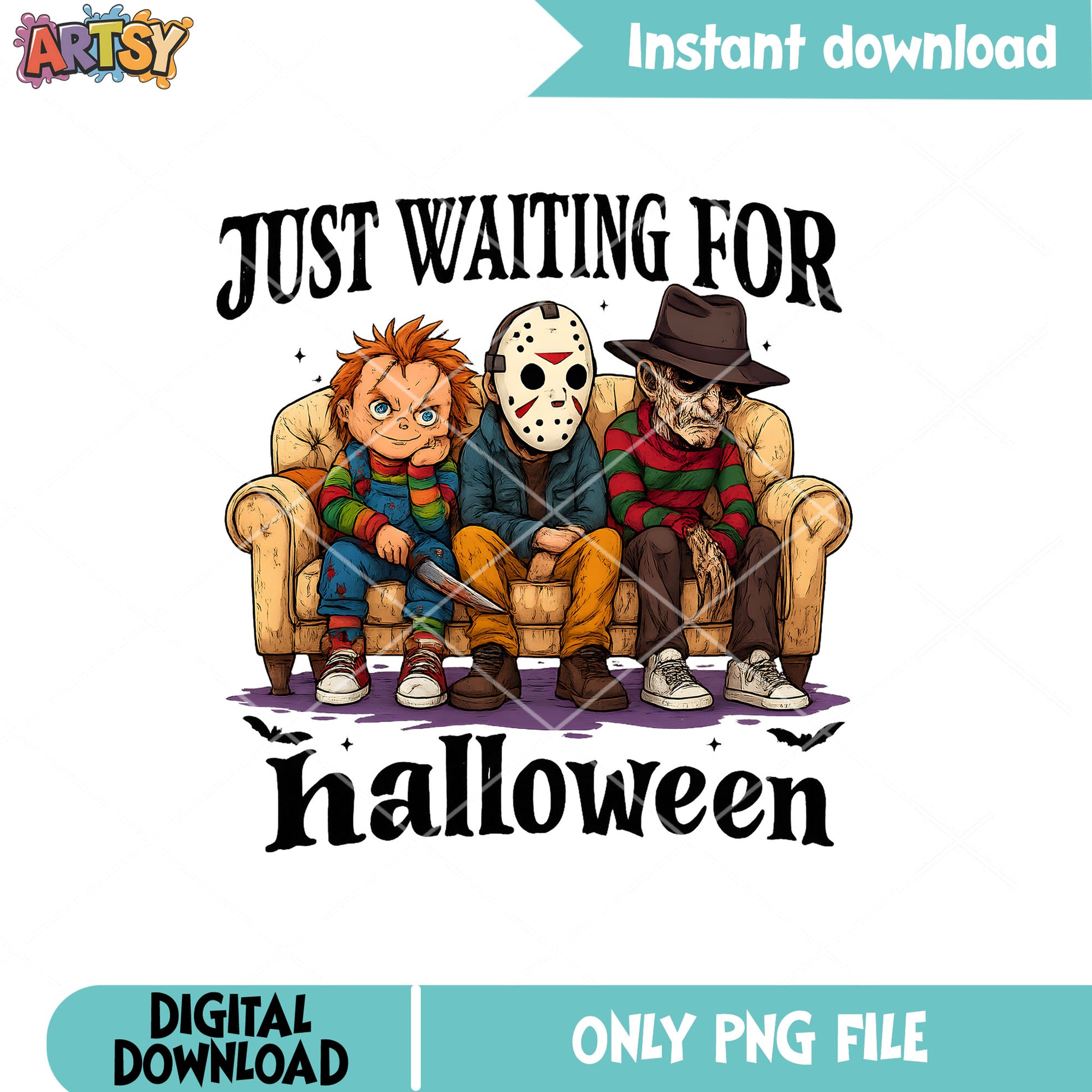 Waiting for halloween png, horror movie png, horror halloween png