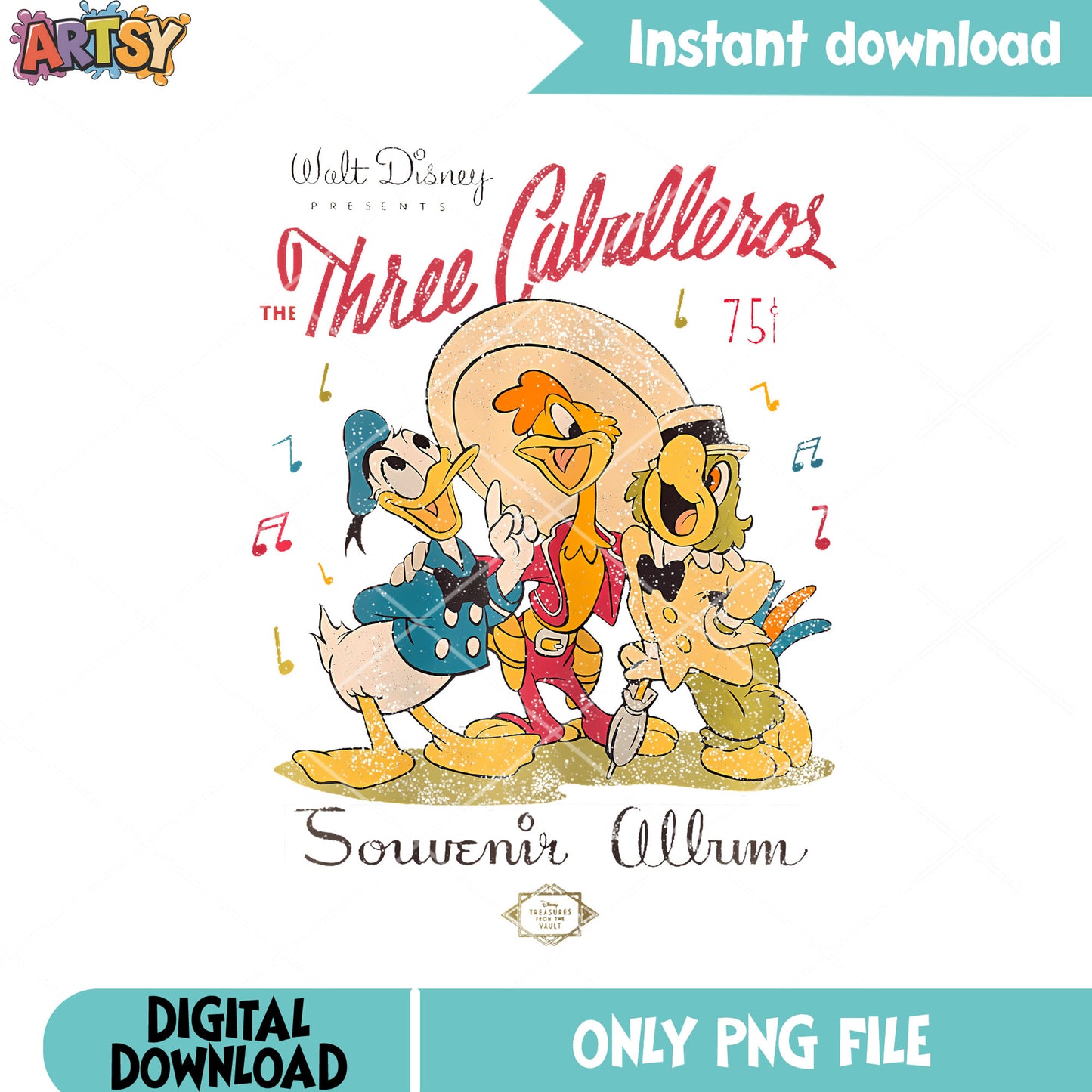 Walt Disney PRESENTS Donald Duck Vintage png, donald duck png
