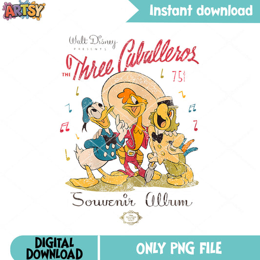 Walt Disney PRESENTS Donald Duck Vintage png, donald duck png