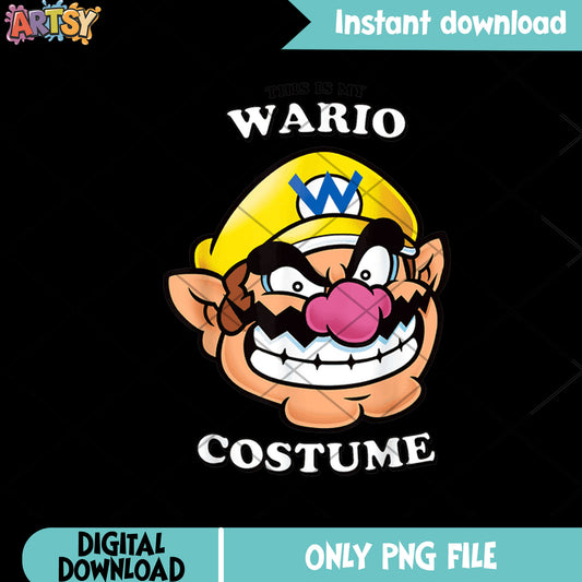 Wario mustard costume png, nintendo art png, mario video game png
