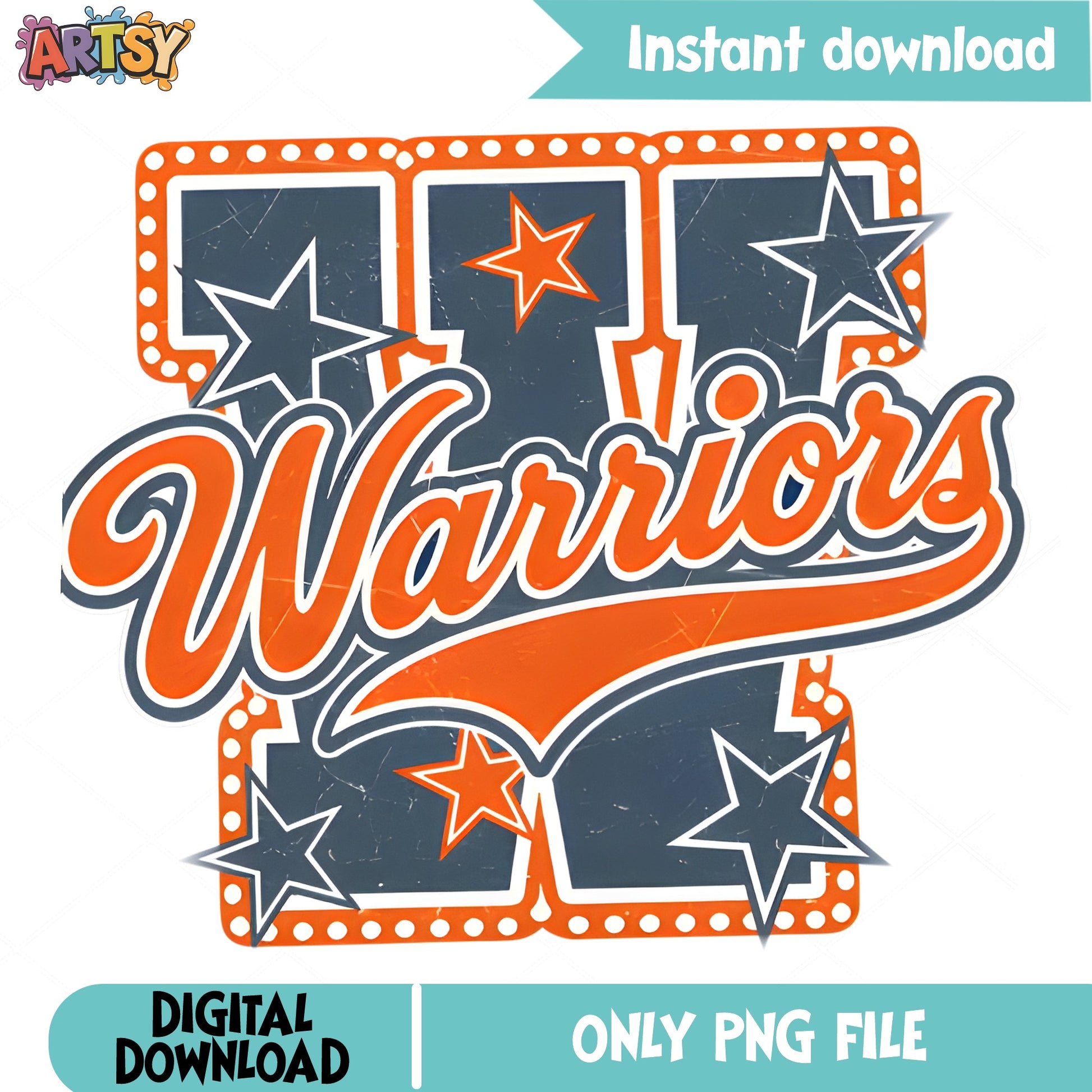 Warriors Letter W Retro PNG, School Spirit PNG, Game Day PNG