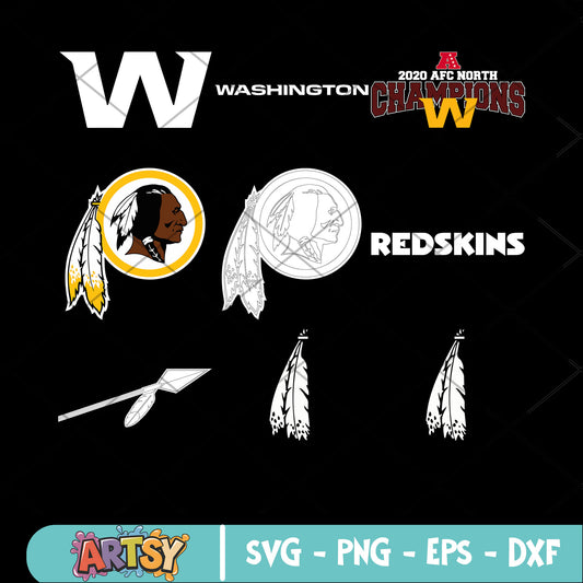 Washington Commanders bundle svg, 2020 afc north champion bundle svg