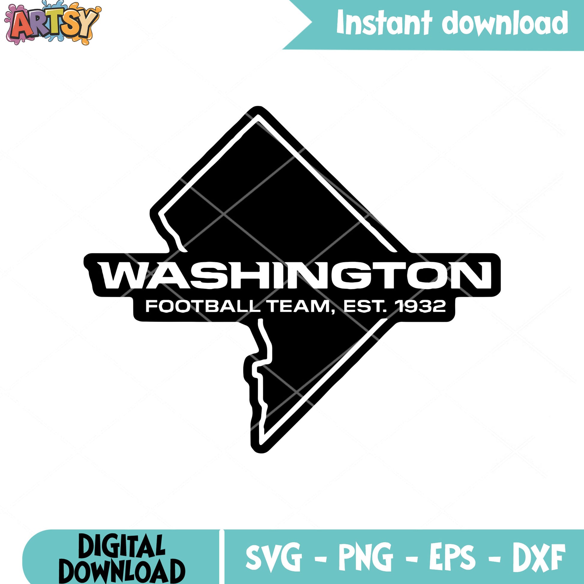 Washington football team est 1932 svg, washington redskin svg, afc svg